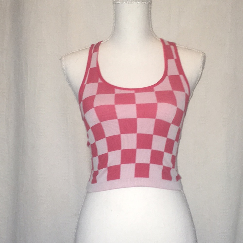 Red checkered crop top